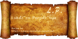 Lukács Perpétua névjegykártya